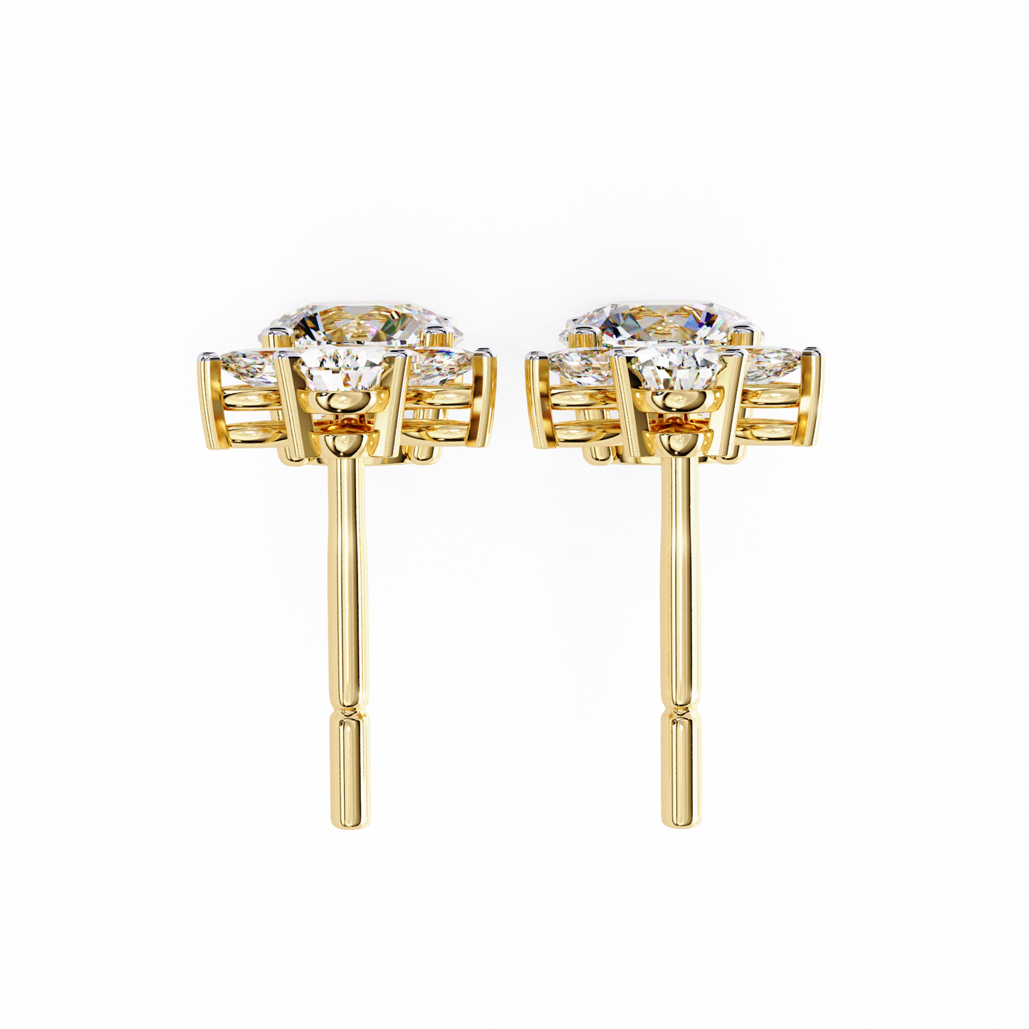 1.16 Ct Round Lab Grown Diamond Dangle Drop Earrings