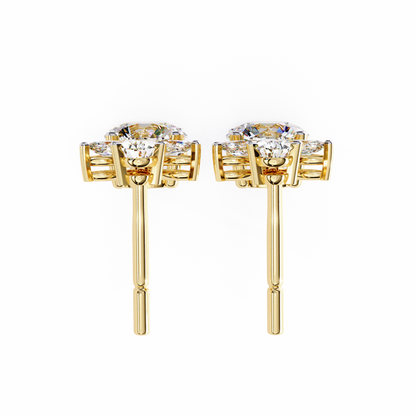 1.16 Ct Round Lab Grown Diamond Dangle Drop Earrings