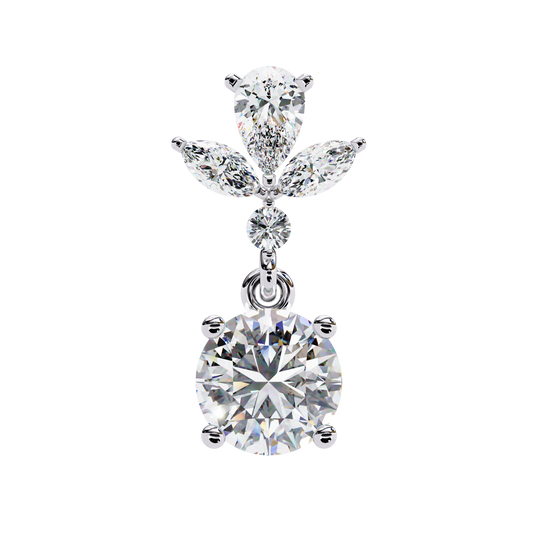 1.16 Ct Round Lab Grown Diamond Dangle Drop Earrings