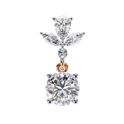1.16 Ct Round Lab Grown Diamond Dangle Drop Earrings