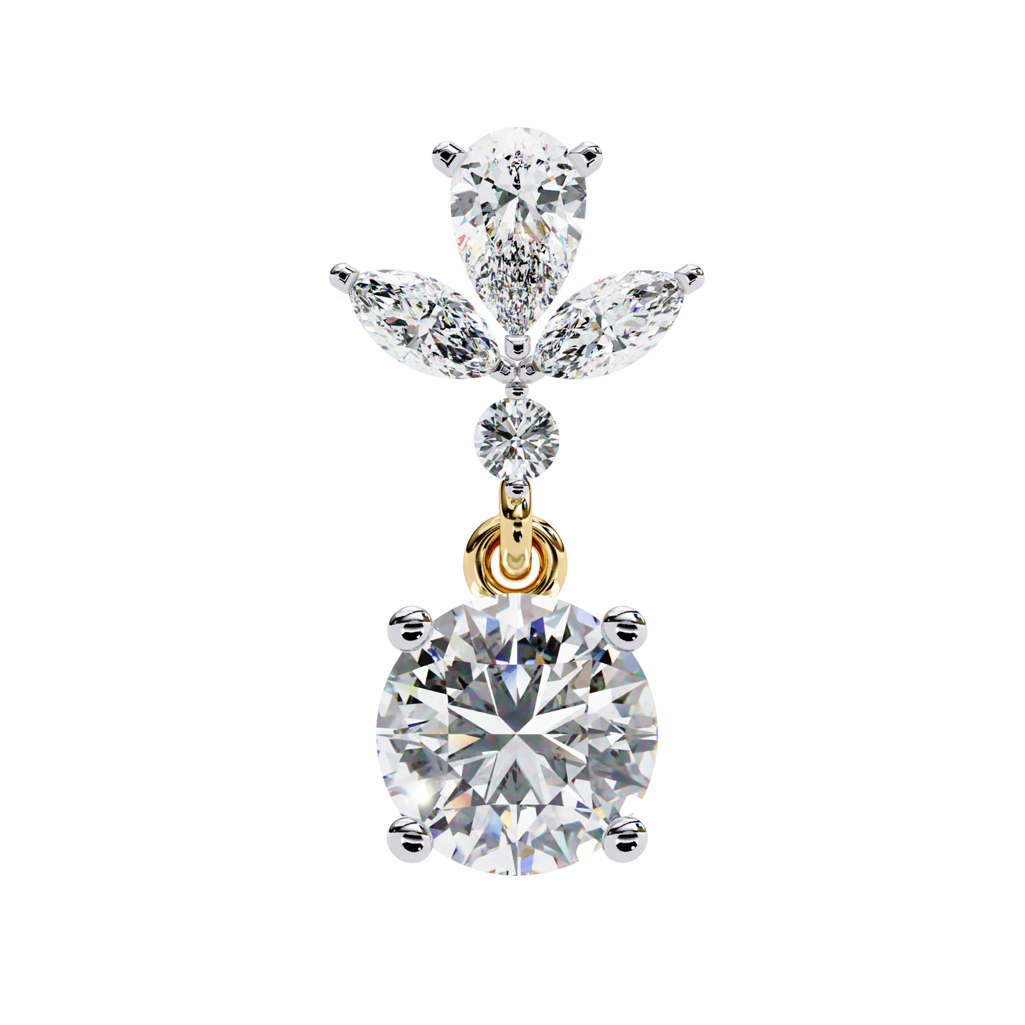 1.16 Ct Round Lab Grown Diamond Dangle Drop Earrings