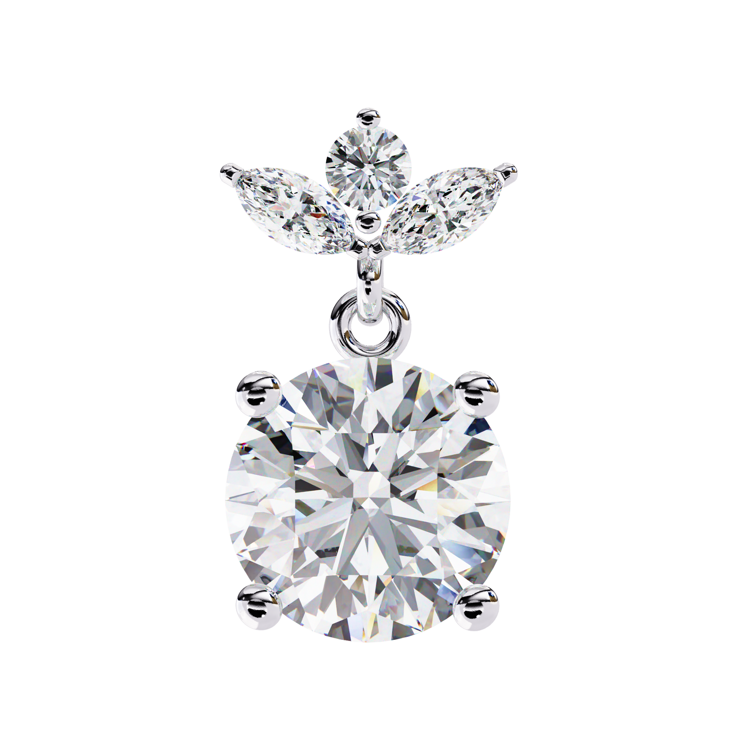 Drop & Dangle Round & Marquise Earrings – 2.02 Ct Lab‑Grown Diamonds