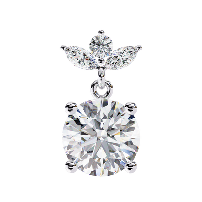 Drop & Dangle Round & Marquise Earrings – 2.02 Ct Lab‑Grown Diamonds