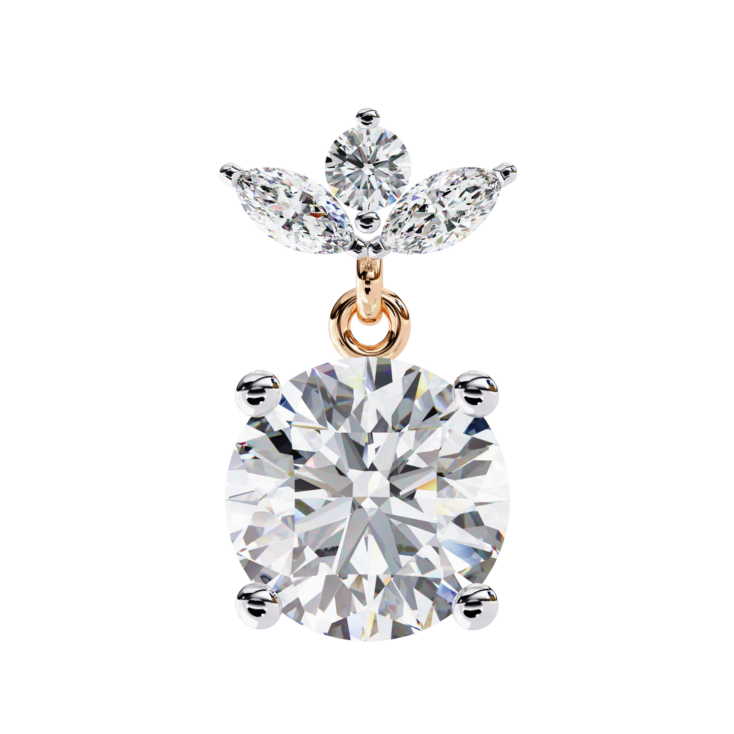Drop & Dangle Round & Marquise Earrings – 2.02 Ct Lab‑Grown Diamonds