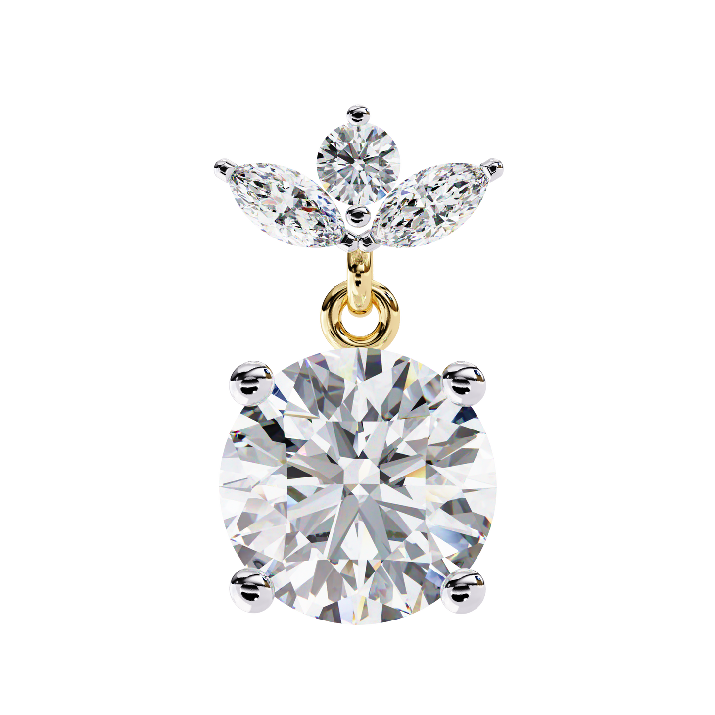 Drop & Dangle Round & Marquise Earrings – 2.02 Ct Lab‑Grown Diamonds