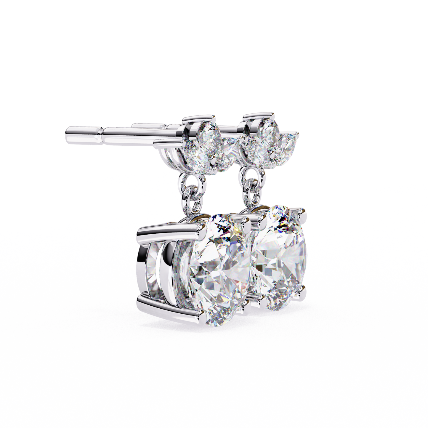 Drop & Dangle Round & Marquise Earrings – 2.02 Ct Lab‑Grown Diamonds