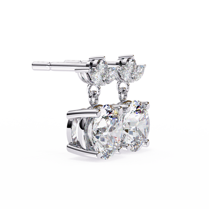 Drop & Dangle Round & Marquise Earrings – 2.02 Ct Lab‑Grown Diamonds