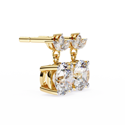 Drop & Dangle Round & Marquise Earrings – 2.02 Ct Lab‑Grown Diamonds