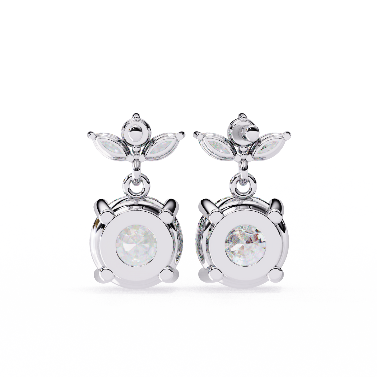 Drop & Dangle Round & Marquise Earrings – 2.02 Ct Lab‑Grown Diamonds