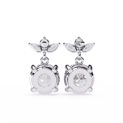 Drop & Dangle Round & Marquise Earrings – 2.02 Ct Lab‑Grown Diamonds