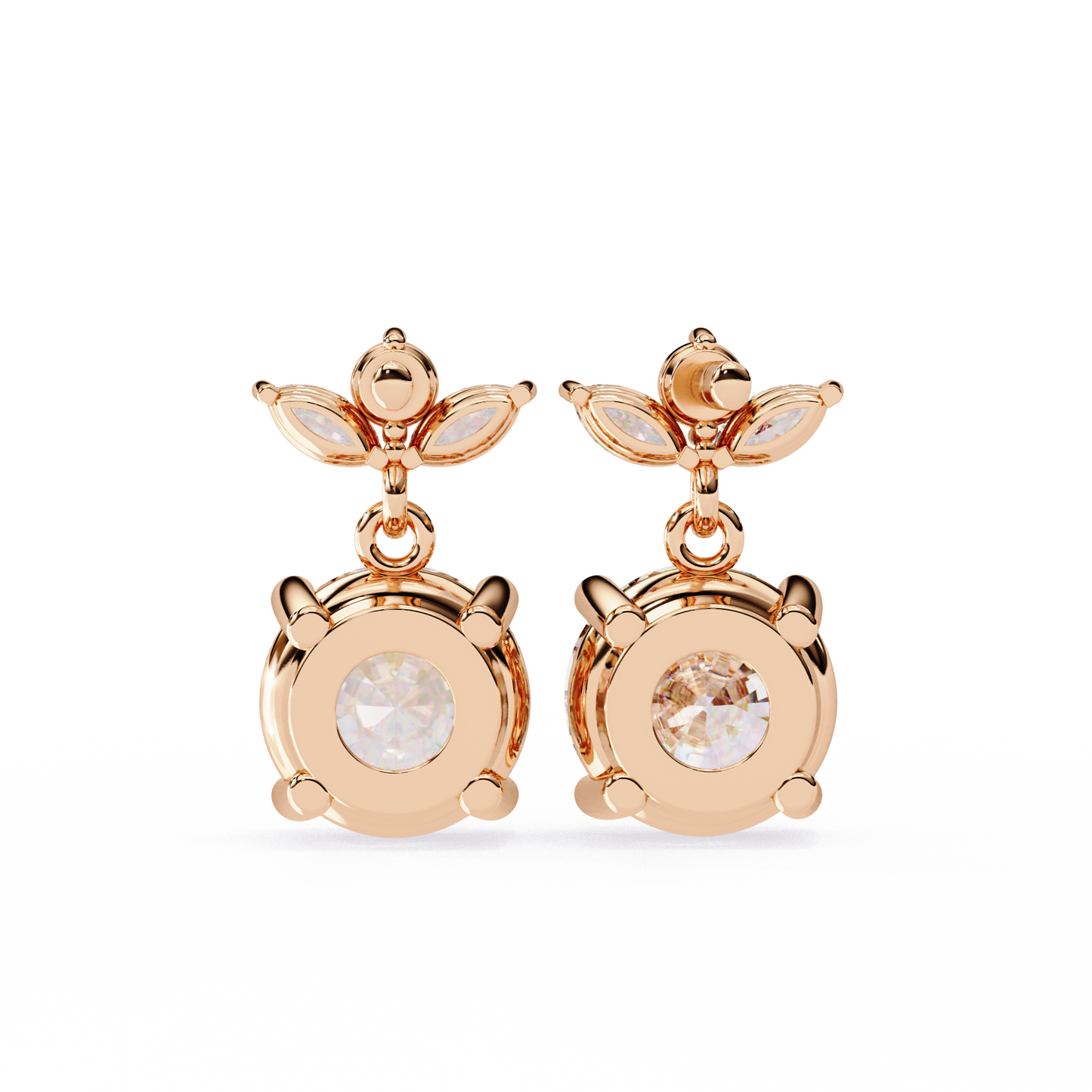 Drop & Dangle Round & Marquise Earrings – 2.02 Ct Lab‑Grown Diamonds