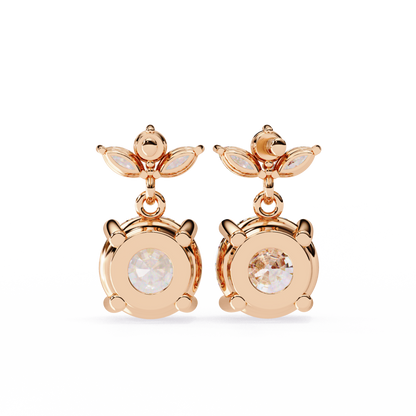 Drop & Dangle Round & Marquise Earrings – 2.02 Ct Lab‑Grown Diamonds
