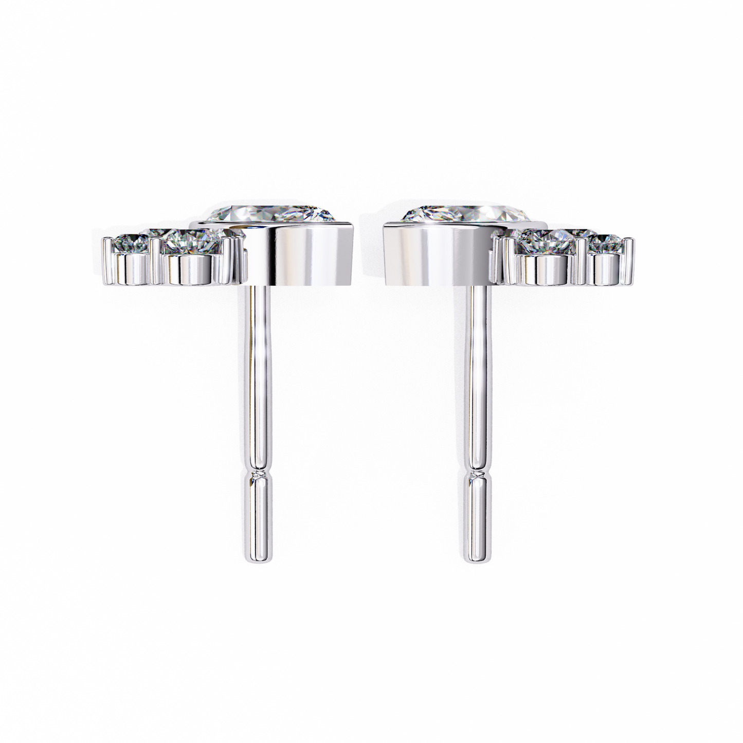 0.47 Ct Marquise Bezel Set with Round Lab grown Diamond Earrings