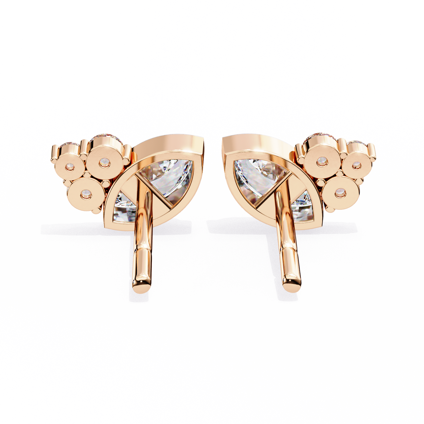 0.47 Ct Marquise Bezel Set with Round Lab grown Diamond Earrings