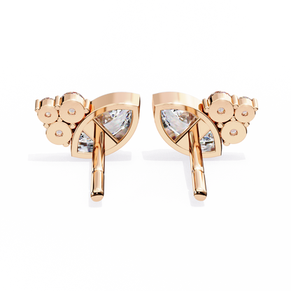 0.47 Ct Marquise Bezel Set with Round Lab grown Diamond Earrings