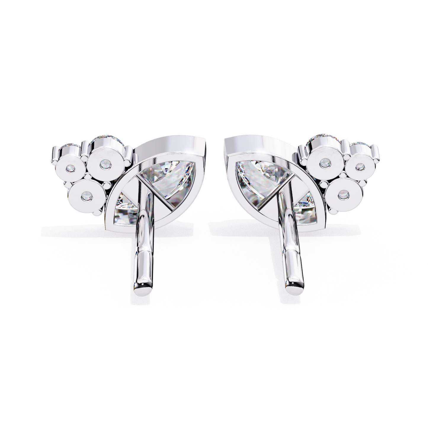 0.47 Ct Marquise Bezel Set with Round Lab grown Diamond Earrings