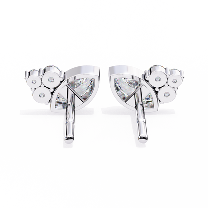 0.47 Ct Marquise Bezel Set with Round Lab grown Diamond Earrings
