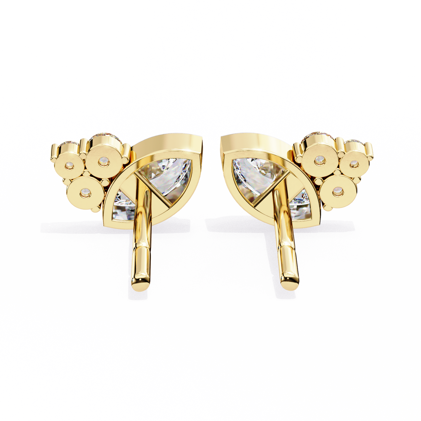 0.47 Ct Marquise Bezel Set with Round Lab grown Diamond Earrings