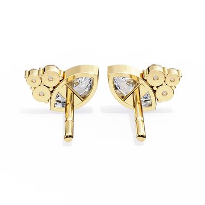 0.47 Ct Marquise Bezel Set with Round Lab grown Diamond Earrings