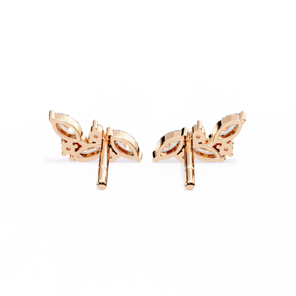 Delicate Wing Design Lab‑Grown Diamond Earrings – 0.35 Ct Marquise & Round