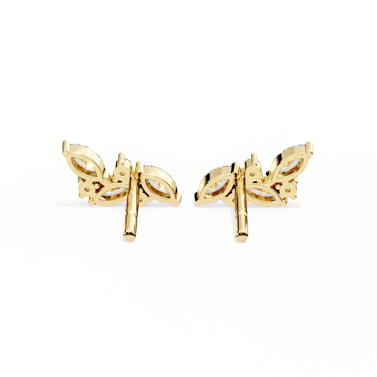 Delicate Wing Design Lab‑Grown Diamond Earrings – 0.35 Ct Marquise & Round