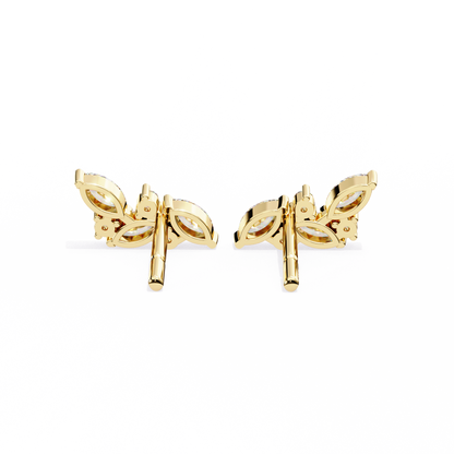 Delicate Wing Design Lab‑Grown Diamond Earrings – 0.35 Ct Marquise & Round