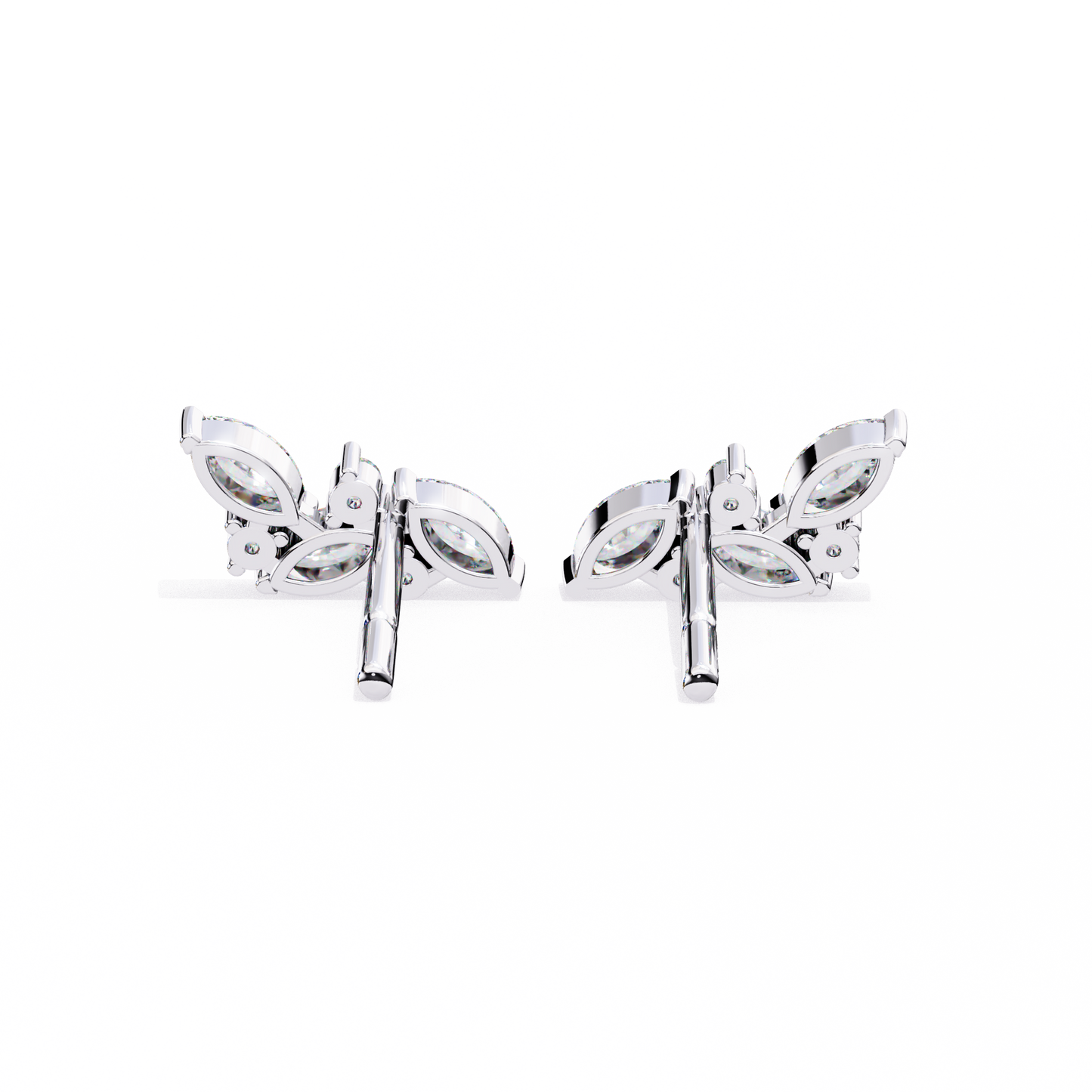 Delicate Wing Design Lab‑Grown Diamond Earrings – 0.35 Ct Marquise & Round