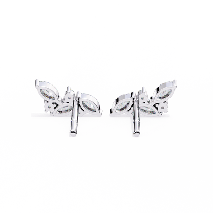 Delicate Wing Design Lab‑Grown Diamond Earrings – 0.35 Ct Marquise & Round