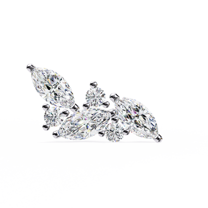 Delicate Wing Design Lab‑Grown Diamond Earrings – 0.35 Ct Marquise & Round