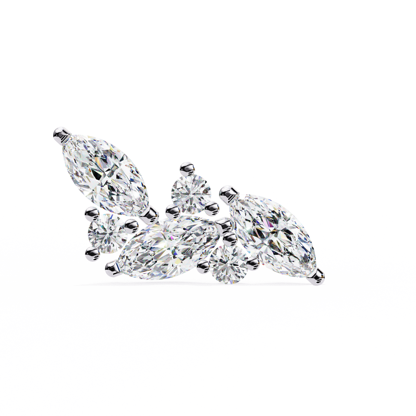 Delicate Wing Design Lab‑Grown Diamond Earrings – 0.35 Ct Marquise & Round