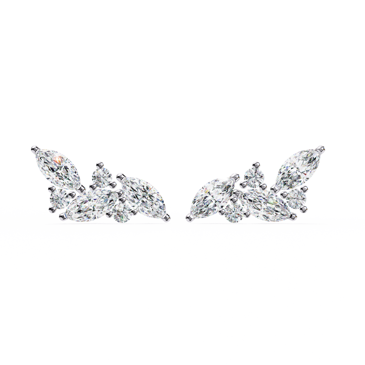 Delicate Wing Design Lab‑Grown Diamond Earrings – 0.35 Ct Marquise & Round