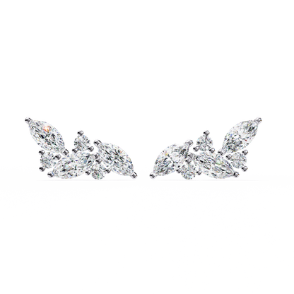 Delicate Wing Design Lab‑Grown Diamond Earrings – 0.35 Ct Marquise & Round