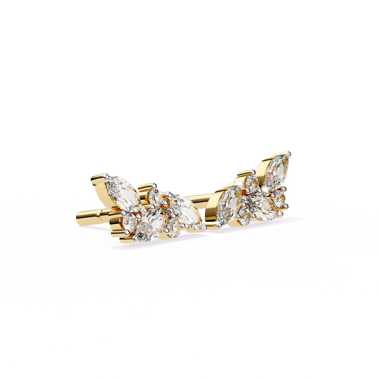 Delicate Wing Design Lab‑Grown Diamond Earrings – 0.35 Ct Marquise & Round