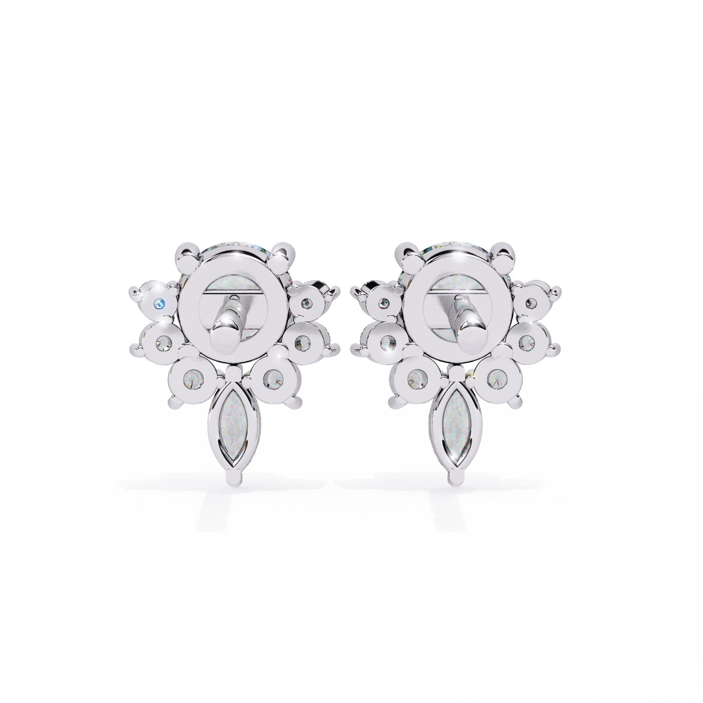 0.68 Ct Lotus Style Round Lab grown Diamond Stud Earrings
