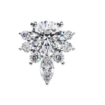 0.68 Ct Lotus Style Round Lab grown Diamond Stud Earrings