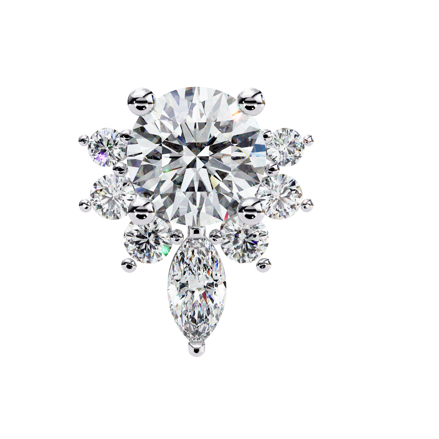 0.68 Ct Lotus Style Round Lab grown Diamond Stud Earrings