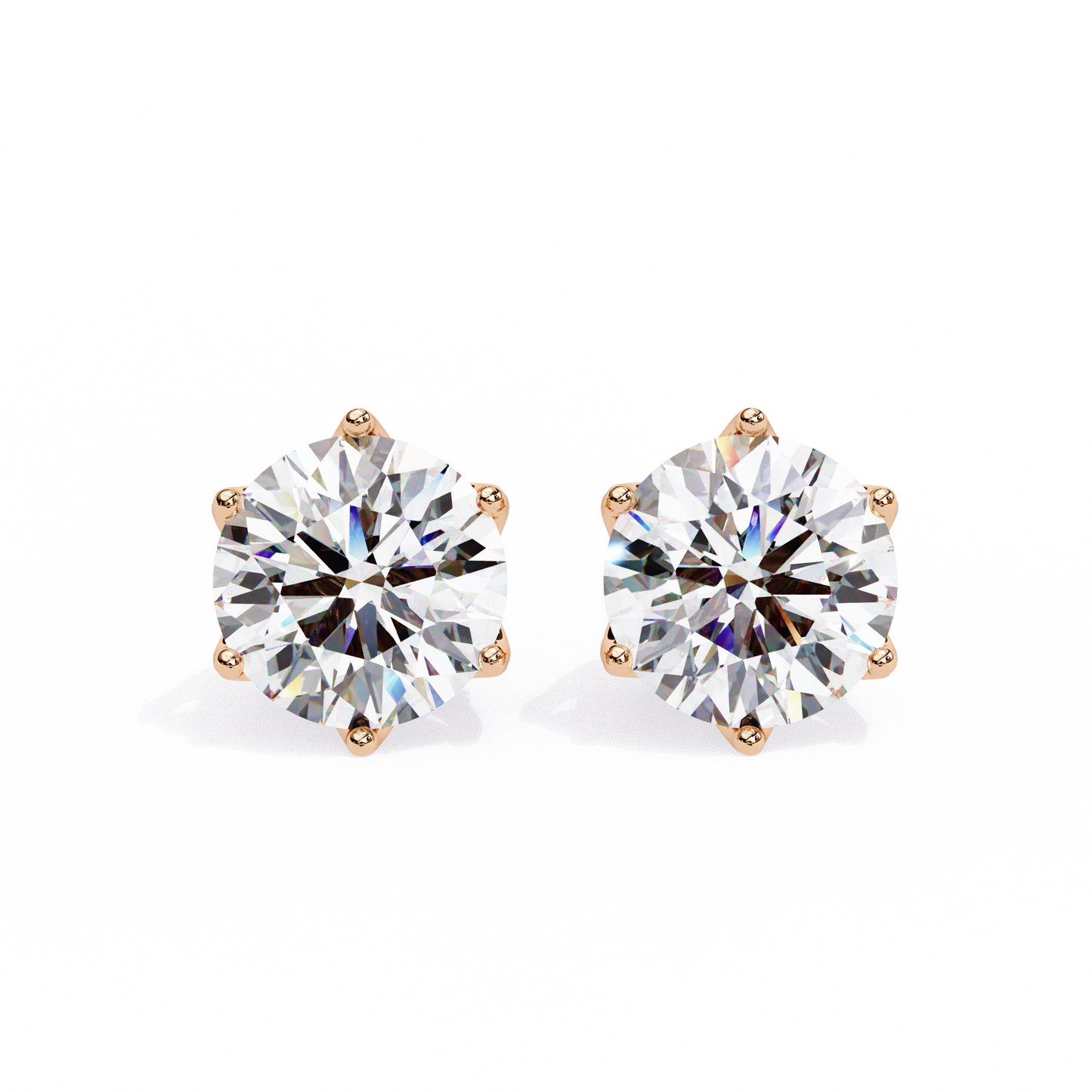 Round Cut 2.62 Ct Lab Grown Diamond Studs with Hidden Halo Setting