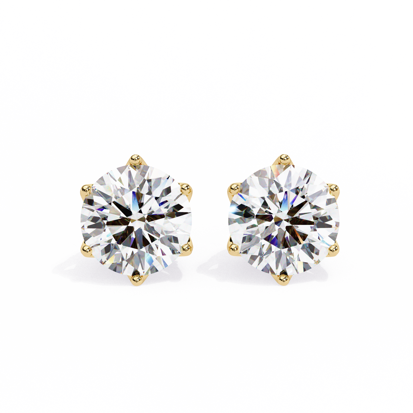 Round Cut 2.62 Ct Lab Grown Diamond Studs with Hidden Halo Setting