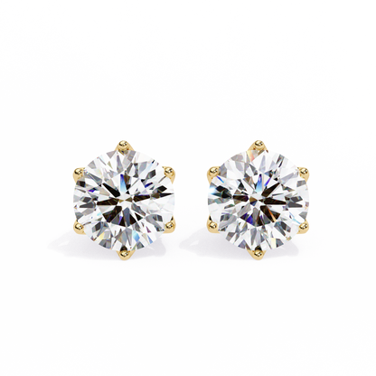 Round Cut 2.62 Ct Lab Grown Diamond Studs with Hidden Halo Setting