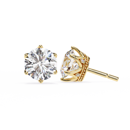 Round Cut 2.62 Ct Lab Grown Diamond Studs with Hidden Halo Setting