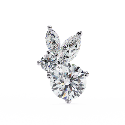 1.43 Ct Round and Marquise Shape Floral Inspired Studs Earrings