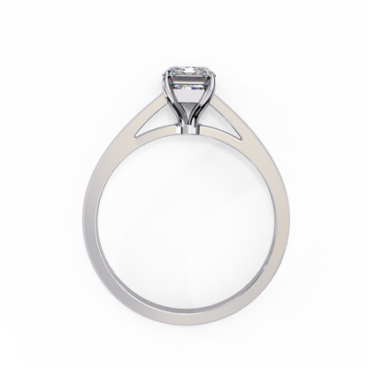 1.21 CT Radiant Effortless Solitaire Ring in Four Prong Setting, Lab-Grown Radiant-Cut Diamond Solitaire Ring in Rose Gold