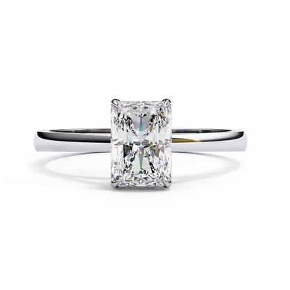 1.21 CT Radiant Effortless Solitaire Ring in Four Prong Setting, Lab-Grown Radiant-Cut Diamond Solitaire Ring in Rose Gold