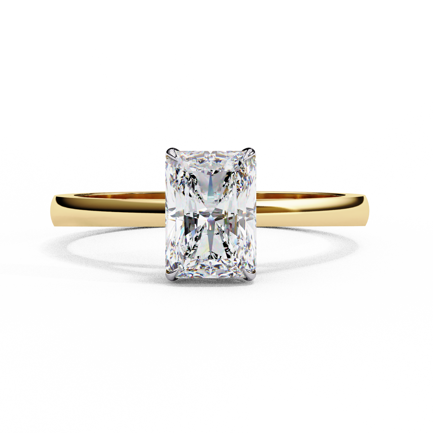 1.21 CT Radiant Effortless Solitaire Ring in Four Prong Setting, Lab-Grown Radiant-Cut Diamond Solitaire Ring in Rose Gold
