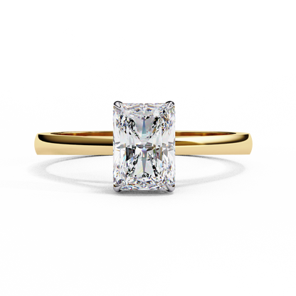 1.21 CT Radiant Effortless Solitaire Ring in Four Prong Setting, Lab-Grown Radiant-Cut Diamond Solitaire Ring in Rose Gold