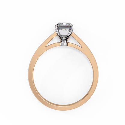 1.21 CT Radiant Effortless Solitaire Ring in Four Prong Setting, Lab-Grown Radiant-Cut Diamond Solitaire Ring in Rose Gold
