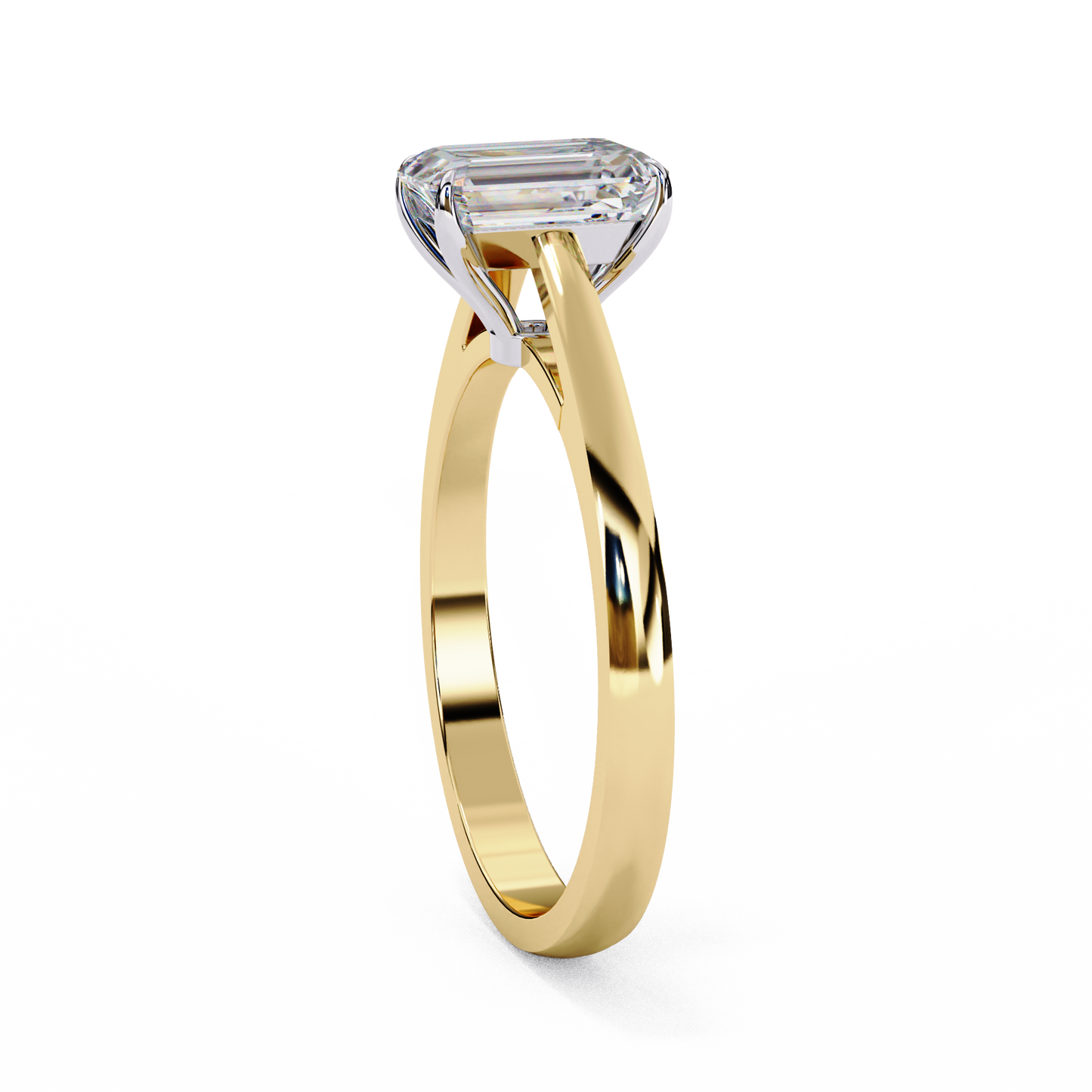 1.21 CT Radiant Effortless Solitaire Ring in Four Prong Setting, Lab-Grown Radiant-Cut Diamond Solitaire Ring in Rose Gold
