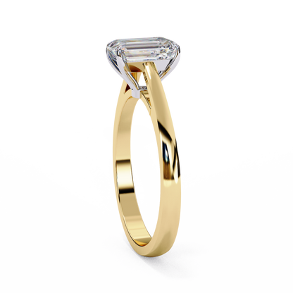 1.21 CT Radiant Effortless Solitaire Ring in Four Prong Setting, Lab-Grown Radiant-Cut Diamond Solitaire Ring in Rose Gold