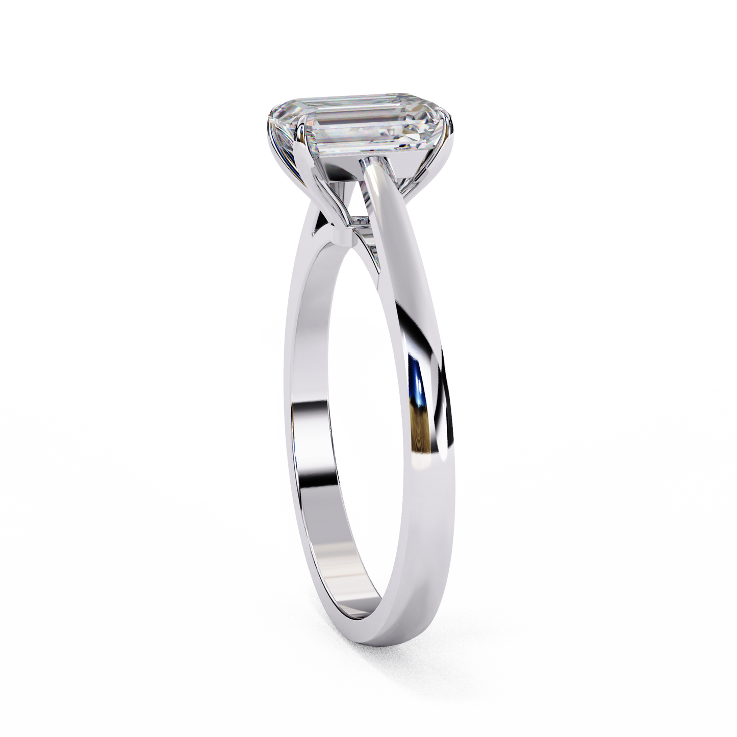 1.21 CT Radiant Effortless Solitaire Ring in Four Prong Setting, Lab-Grown Radiant-Cut Diamond Solitaire Ring in Rose Gold