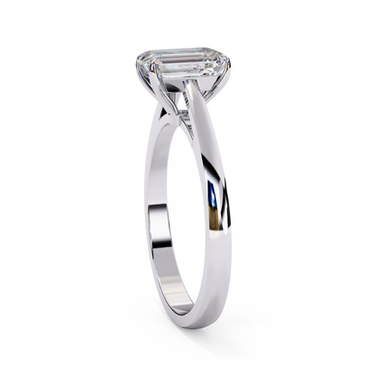 1.21 CT Radiant Effortless Solitaire Ring in Four Prong Setting, Lab-Grown Radiant-Cut Diamond Solitaire Ring in Rose Gold
